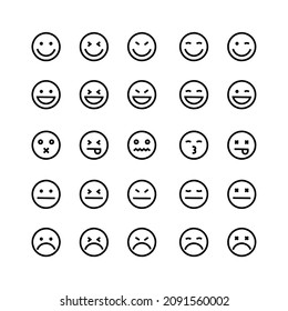 Set of vector emoticons icons