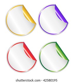 Set of vector empty sticky promotion labels. Easy to edit, perfect for adding text.