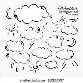 Set vector engraving weather