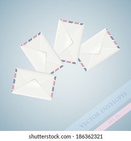 Set of vector envelopes of different colors. Web design. 