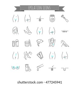 Set of vector epilation icons for your design