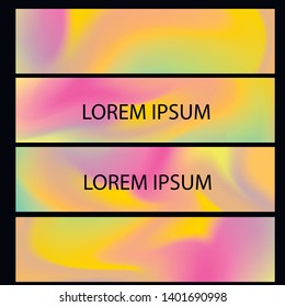 Set of Vector EPS 10 illustration Gradient Background Texture. Template for design, banner, flyer, business card, poster, wallpaper, brochure, smartphone screen, mobile app