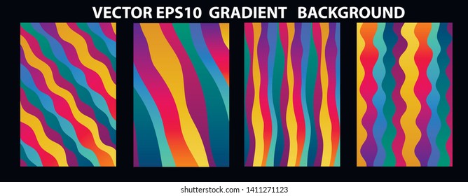 Set of Vector EPS 10 illustration Gradient Background Texture. Template for design, banner, flyer, business card, poster, wallpaper, 
