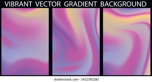 Set of Vector EPS 10 illustration Gradient Background Texture. Template for design, banner, flyer, business card, poster, wallpaper, brochure, smartphone screen, mobile app.