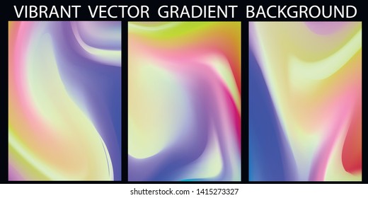 Set of Vector EPS 10 illustration Gradient Background Texture. Template for design, banner, flyer, business card, poster, wallpaper, brochure, smartphone screen, mobile app.
