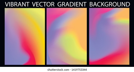 Set of Vector EPS 10 illustration Gradient Background Texture. Template for design, banner, flyer, business card, poster, wallpaper, brochure, smartphone screen, mobile app.
