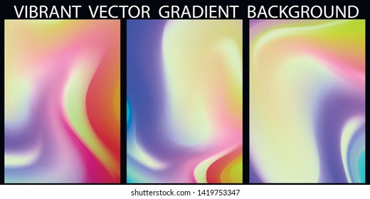 Set of Vector EPS 10 illustration Gradient Background Texture. Template for design, banner, flyer, business card, poster, wallpaper, brochure, smartphone screen, mobile app.
