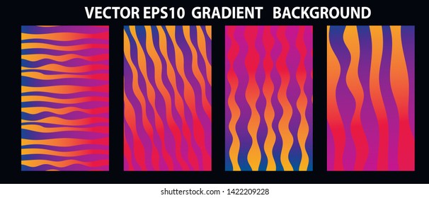 Set of Vector EPS 10 illustration Gradient Background Texture. Template for design, banner, flyer, business card, poster, wallpaper, brochure, smartphone screen, mobile app.