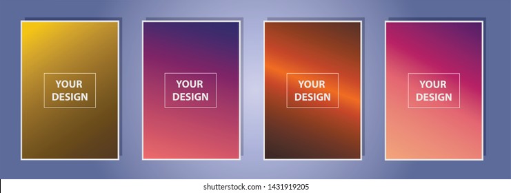 Set of Vector EPS 10 illustration Gradient Background Texture. Template for design, banner, flyer, business card, poster, wallpaper, brochure, smartphone screen, mobile app.
