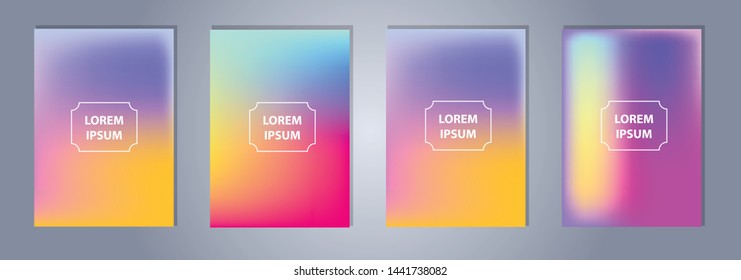 Set of Vector EPS 10 illustration Gradient Background Texture. Template for design, banner, flyer, business card, poster, wallpaper, brochure, smartphone screen, mobile app.