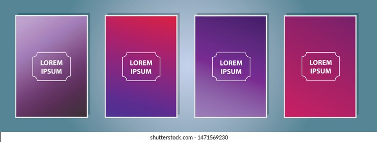Set of Vector EPS 10 illustration Gradient Background Texture. Template for design, banner, flyer, business card, poster, wallpaper, brochure, smartphone screen, mobile app.