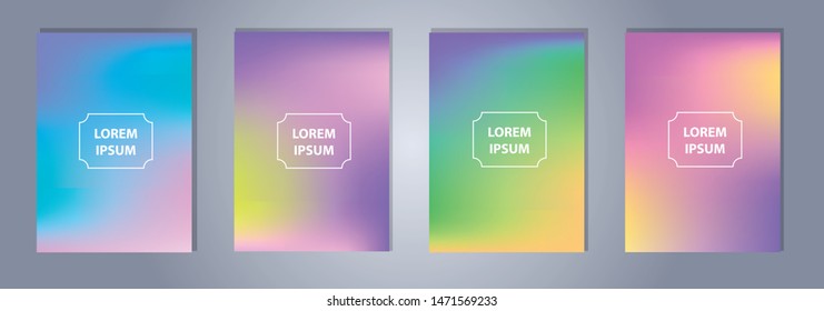 Set of Vector EPS 10 illustration Gradient Background Texture. Template for design, banner, flyer, business card, poster, wallpaper, brochure, smartphone screen, mobile app.