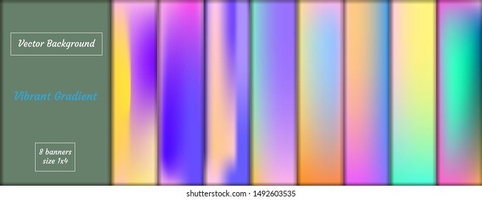 Set of Vector EPS 10 illustration Gradient Background Texture. Template for design, banner, flyer, business card, poster, wallpaper, brochure, smartphone screen, mobile app.