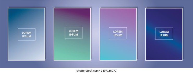 Set of Vector EPS 10 illustration Gradient Background Texture. Template for design, banner, flyer, business card, poster, wallpaper, brochure, smartphone screen, mobile app.