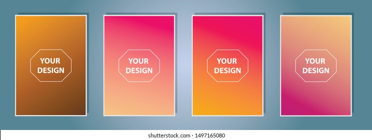 Set of Vector EPS 10 illustration Gradient Background Texture. Template for design, banner, flyer, business card, poster, wallpaper, brochure, smartphone screen, mobile app.