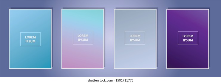 Set of Vector EPS 10 illustration Gradient Background Texture. Template for design, banner, flyer, business card, poster, wallpaper, brochure, smartphone screen, mobile app