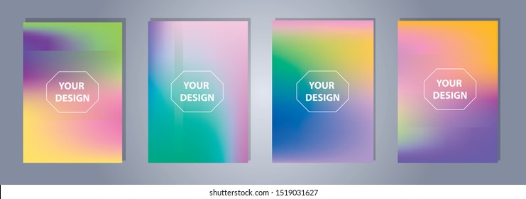 Set of Vector EPS 10 illustration Gradient Background Texture. Template for design, banner, flyer, business card, poster, wallpaper, brochure, smartphone screen, mobile app.