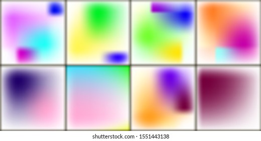 Set of Vector EPS 10 illustration Gradient Background Texture. Template for design, banner, flyer, business card, poster, wallpaper, brochure, smartphone screen, mobile app.