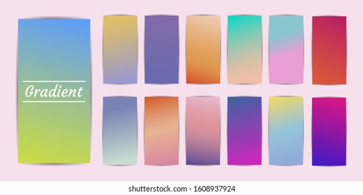 Set of Vector EPS 10 illustration Gradient Background Texture. Template for design, banner, flyer, business card, poster, wallpaper, brochure, smartphone screen, mobile app.