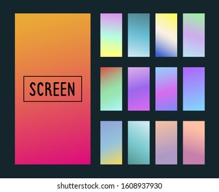 Set of Vector EPS 10 illustration Gradient Background Texture. Template for design, banner, flyer, business card, poster, wallpaper, brochure, smartphone screen, mobile app.
