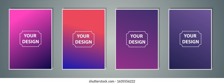 Set of Vector EPS 10 illustration Gradient Background Texture. Template for design, banner, flyer, business card, poster, wallpaper, brochure, smartphone screen, mobile app.