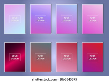 Set of Vector EPS 10 illustration Gradient Background Texture. Template for design, banner, flyer, business card, poster, wallpaper, brochure, smartphone screen, mobile app.
