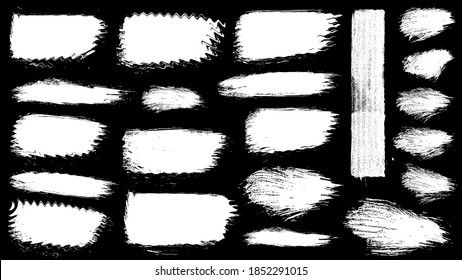 conjunto de manchas vectoriales de pincel EPS10. Detallando la textura de grunge. Colección de pinceles dibujados a mano, traza de alta calidad