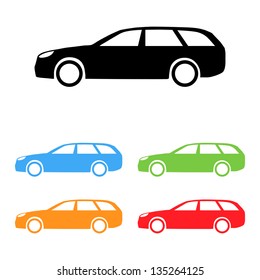 Set of vector estate car silhouettes
