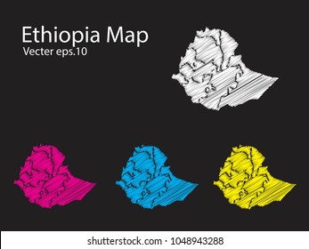 Set of vector ethiopia maps Multicolored contry map in geometric style for your design infographic vector illustration eps.10