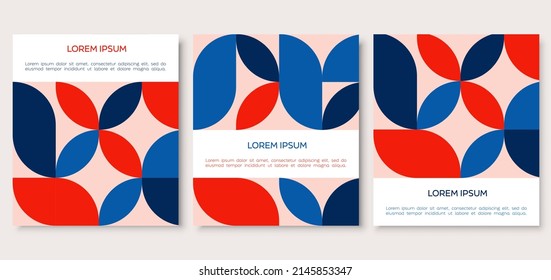 Set of vector event posters or banners. Abstract geometric background. Geometric prints, geometric patterns.