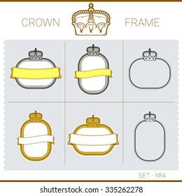set of vector exquisite vignettes with the royal crown