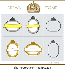 set of vector exquisite vignettes with the royal crown