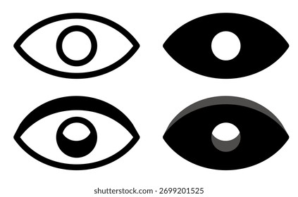  Icono del ojo del Vector. Ilustración del diseño del símbolo de la visión del signo de la vista