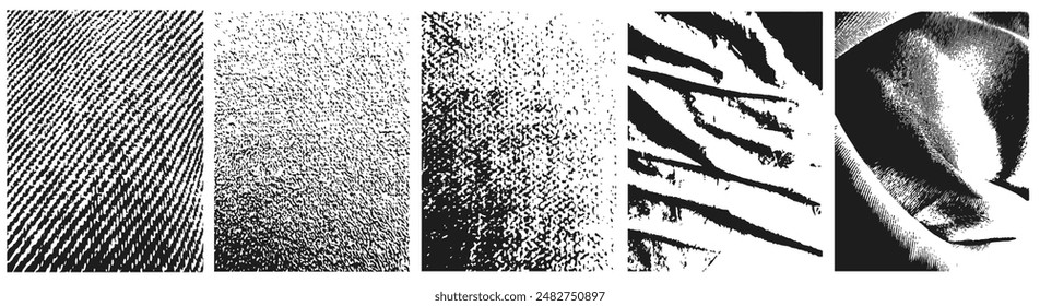 Set of Vector Fabric Textures in High Contrast