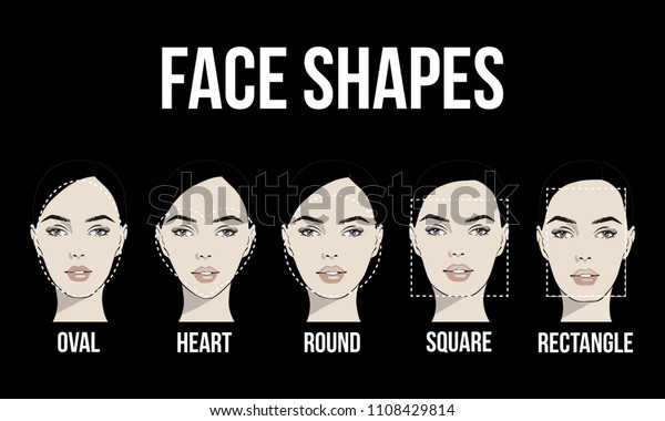 Set Vector Face Shapes Oval Heart Stock Vector (Royalty Free ...