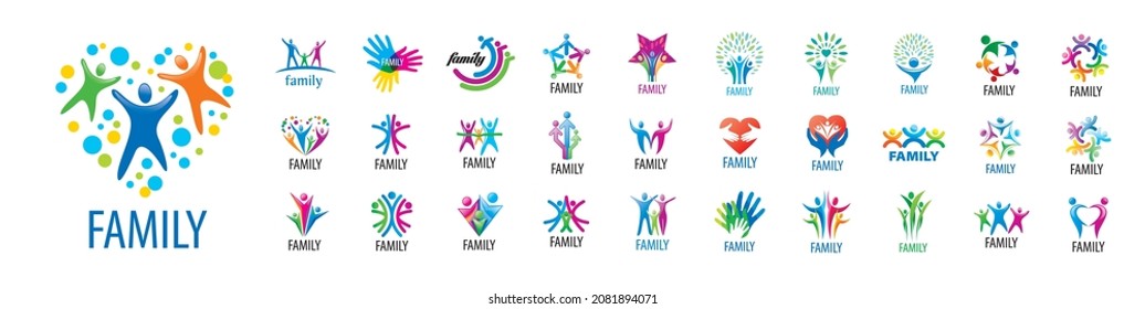A set of vector Family logos on a white background