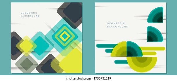 Set of vector fantastic circle modern geometric backgrounds template, abstract illustration.