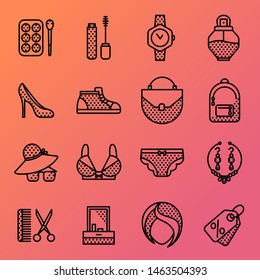 Set of vector fashion icons in flat style