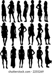 Set of Vector Fashion Silhouettes
