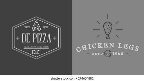 Set of Vector Fastfood Fast Food Elements Icons and Equipment as Illustration can be used as Logo or Icon in premium quality 