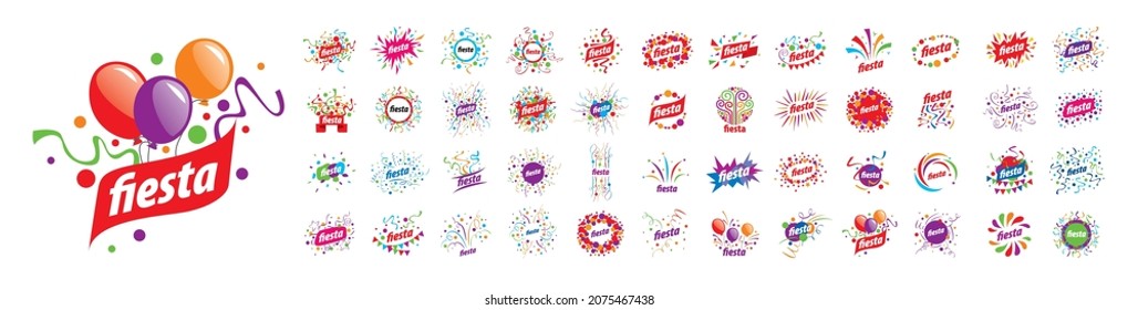 A set of vector Fiesta logos on a white background