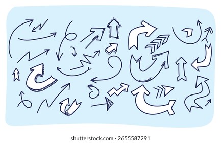 A set of vector files featuring playful, doodle-style arrows.