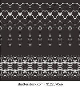 Set of vector filigree patterned brushes