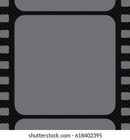 Set of vector film strip isolated on transparent background.