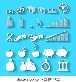 Set of the vector finance icons