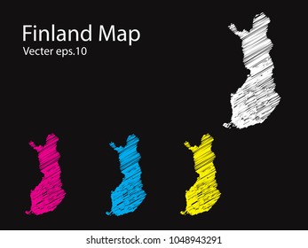 Set of vector finland maps Multicolored contry map in geometric style for your design infographic vector illustration eps.10