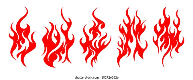 Set of vector fire design elements