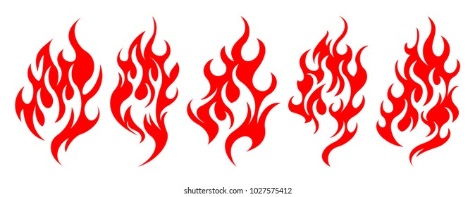 Set of vector fire design elements