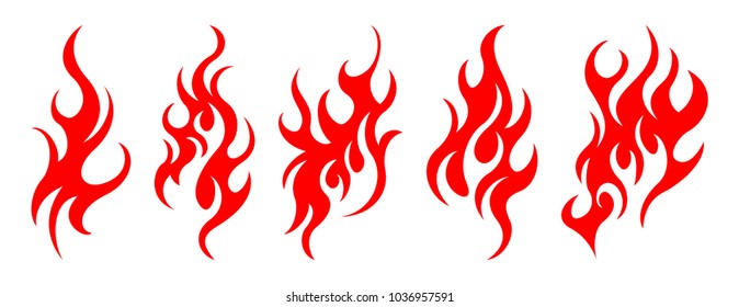 Set of vector fire design elements