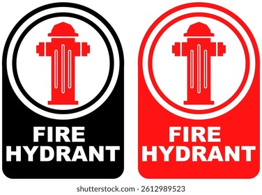 Set vector fire hydrant sign symbol labels sticker design illustration
